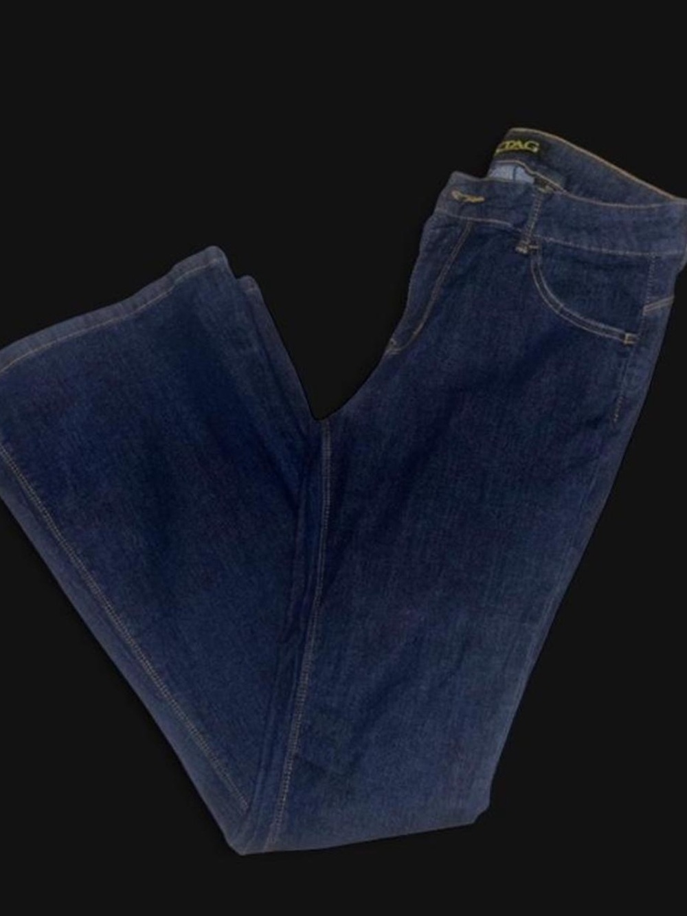 Women's Dark Blue Flare Jeans - Wide Leg Classic